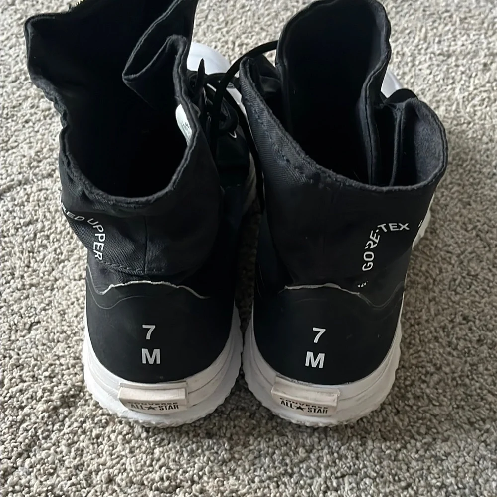 Converse All-Star Black and White High-Top Athletic Shoes - Picture 2 of 8